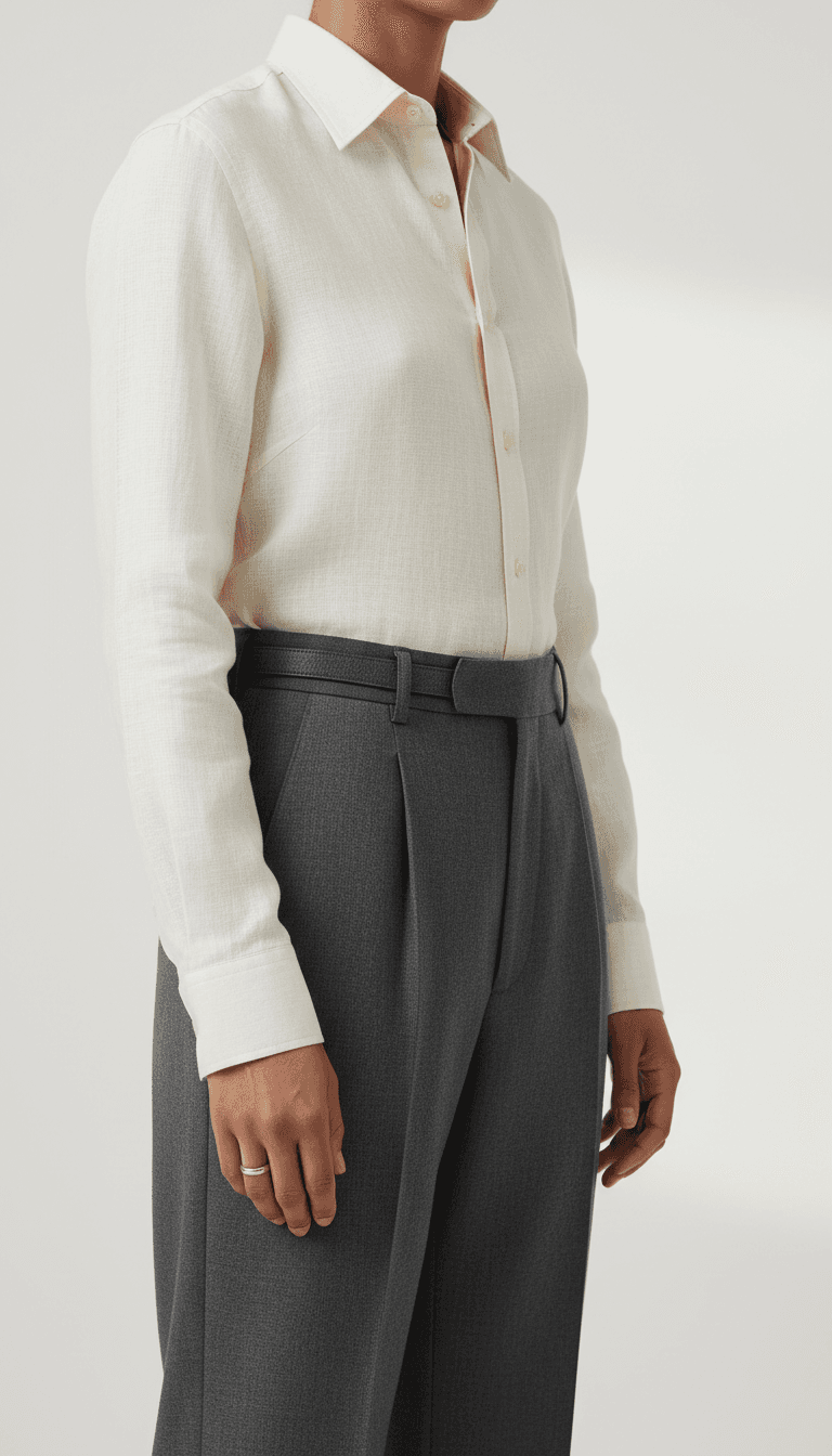 Fashion entrepreneur arranging garment in bright studio with natural light